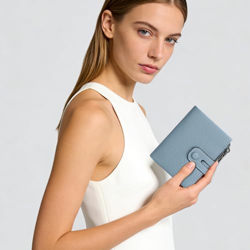 Image of Small Wallet for Women Card Holder with Double Zipper Pockets