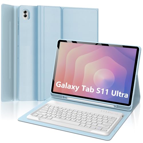 Image of for Samsung Galaxy Tab S11 Ultra Keyboard Case 14.6 inch 2025, Magnetically Detachable Wireless Bluetooth Keyboard, Multi-Angle Stand, PU Leather Folio Cover with S Pen Holder for Galaxy Tab S11 Ultra