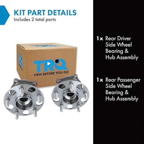 Image of TRQ Rear Left and Right Wheel Bearing and Hub Assembly Set 2 Piece Compatible with 2014-2016 Acura MDX AWD with ABS