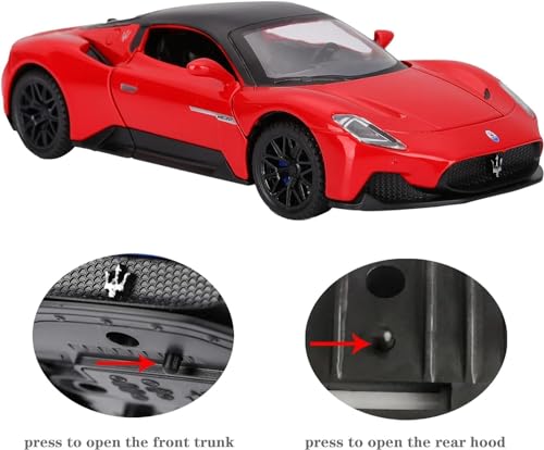Image of Toy Cars MC20 Model Car Diecast Metal Car Toys with Light and Sound Pull Back Car Gifts for 3-12 Year Old Boys Girls-Red