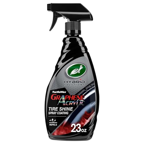 Turtle Wax Hybrid Solutions Graphene Acrylic Car Tyre Polish Spray Coating, Long-Lasting Black Shine, No-Sling, Water-Resistant Tyre Dresser with UV and Dirt Repellent Protection, 680ml, Pack of 1