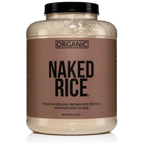 Naked Rice - Organic Brown Rice Protein Powder - Vegan Protein Powder - 5Lb Bulk, GMO Free, Gluten Free & Soy Free. Plant-Based Protein, No Artificial Ingredients - 76 Servings