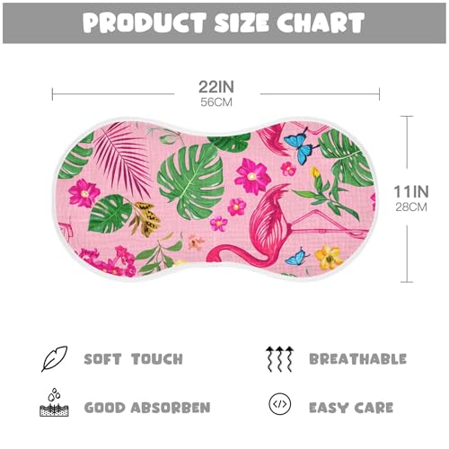 xigua Tropical Flamingos Baby Burp Cloths for Newborn Boys and Girls 4 Pack, Soft & Absorbent Cotton Baby Burp Cloth, Baby Washcloths, Newborn Towel, Burp Rags4