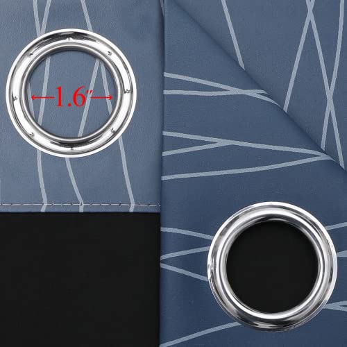 Estelar Textiler Navy Blue and Greyish White Blackout Curtains for Bedroom 84 Inches Long, Full Room Darkening Grommet Curtains for Living Room,Thermal Insulated Ombre Drapes,52Wx84L,2 Panels - Image 3