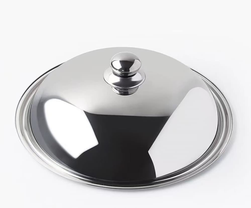 Tapa de la Cacerola Tapa de la Cacerola de Acero Inoxidable Reemplazo de la Tapa de la Cacerola de Vidrio Transparente Sartenes Wok Reemplace Las Tapas de Las sartenes (36 cm)
