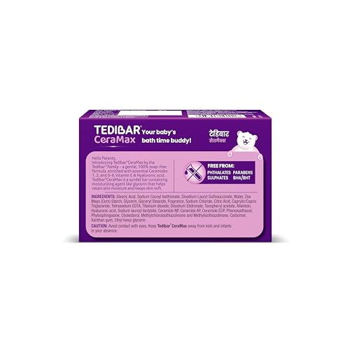 Image of Tedibar Ceramax Bathing Bar - 75g Enriched with Ceramides & Vitamin E |100% Soap Free| Skin friendly pH - By Torrent Pharma (Pack of 2)