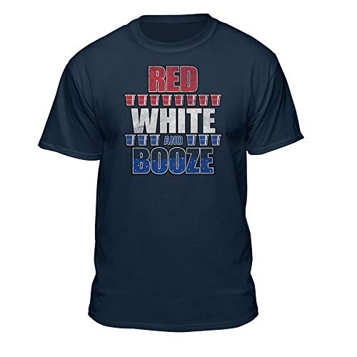 Teelocity Red White and Booze Graphic T-Shirt (X-Large...
