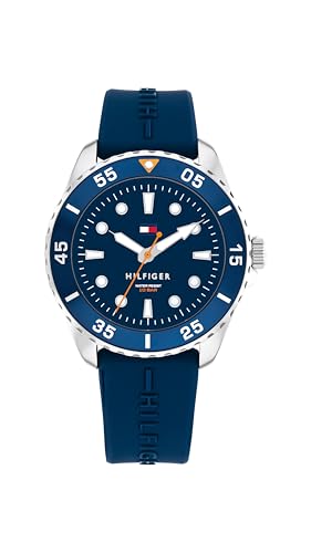 Tommy Hilfiger Uhr mit DREI-Zeiger-Quarzwerk für die Jugend mit Blaues Silikonarmband - 1720047