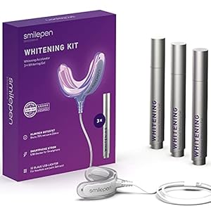 SmilePen Whitening Kit, professionele tanden bleken thuis met WaveLight LED Accelerator en 3 gelpennen voor maximaal 14 niveaus van wittere tanden