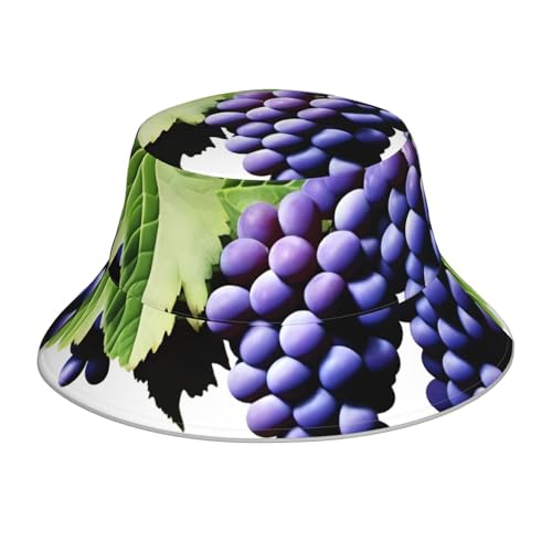 Chapeau bob réfléchissant violet imprimé raisin accessoire plein air unisexe