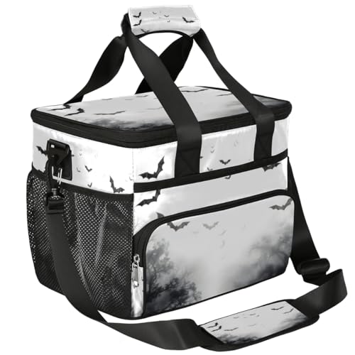 Black Bat Insulated Picnic Backpack Lunch Box for Women Men Picnic Basket Tote Lunch Bag Picnic Bag Portable Lunch Bags for Picnic, Beach, Work, Trip,Office, Camp Bats