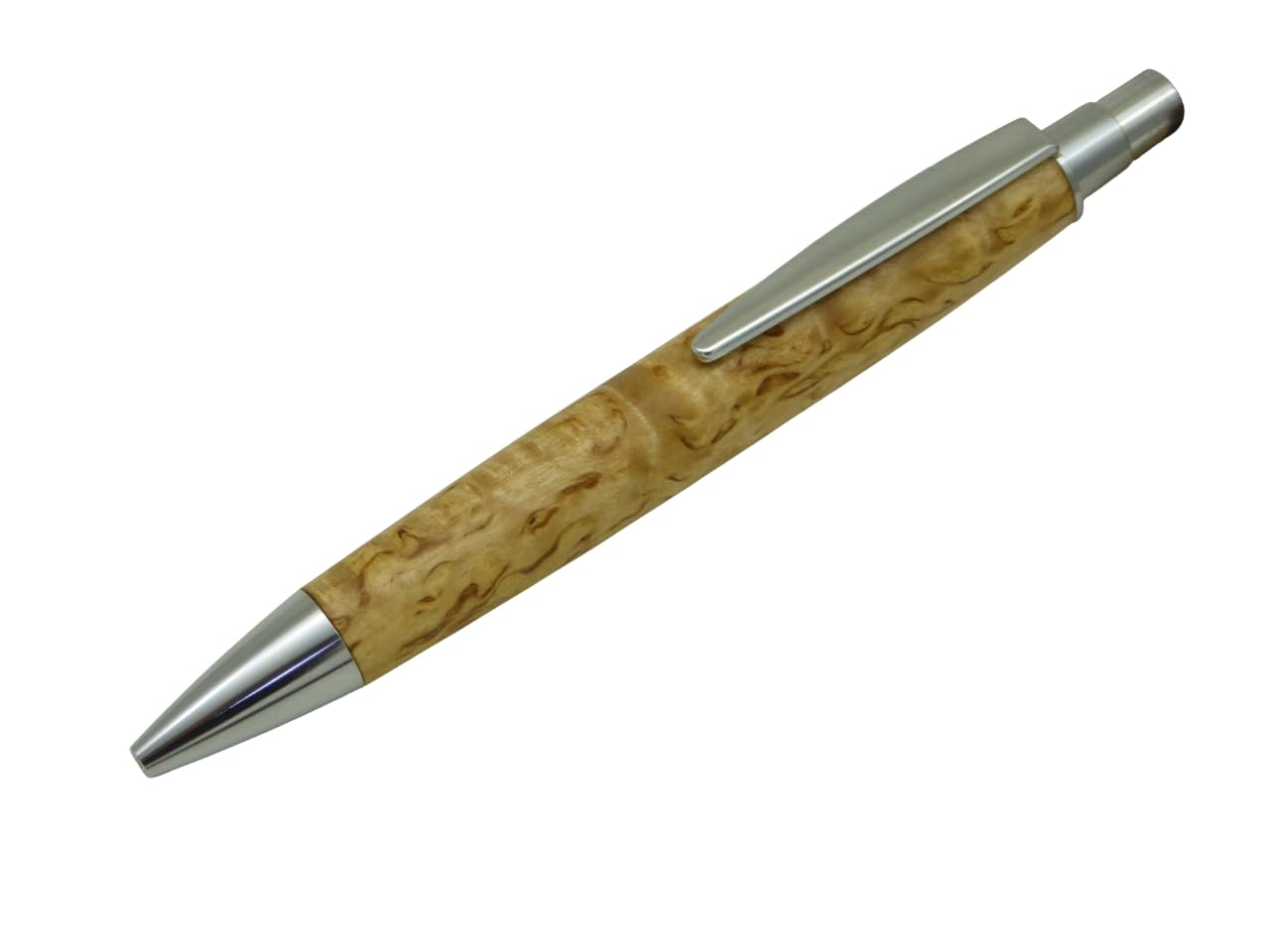Edler Kugelschreiber oder Bleistift aus Edelhölzer, Holz handgedrechselt Hamburg (karelische Maserbirke)