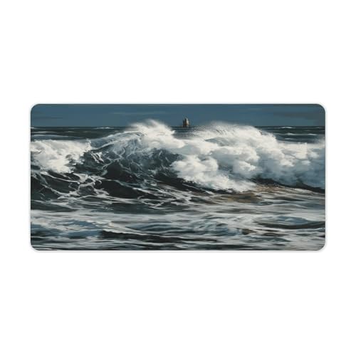 Alfombrilla de escritorio Sea Waves de goma, grande, rectangular
