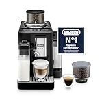 De’Longhi Rivelia - Perfetto Automatic Coffee Machine with LatteCrema Automatic Milk Frothing, 16 One-Touch Drinks, Colour Touch Display, Interchangeable Hoppers, Black (EXAM440.55.B)