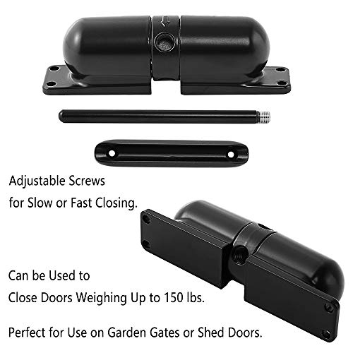 Image of Door Closer Automatic Safety Spring Door Closer � Easy to Install to Convert Hinged Doors to Self-Closing� Black