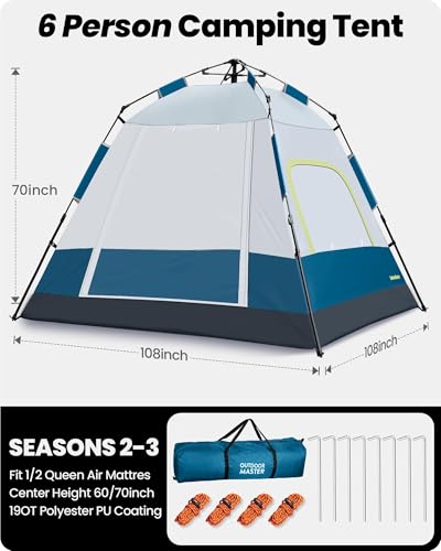Carpa para camping OutdoorMaster para 6 personas miniatura 3