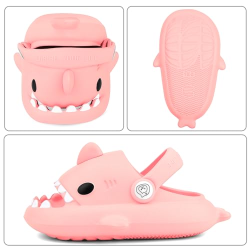 Image of Kids Shark Cloud Slides | Boys Girls Slip On Sandals | Toddler Beach Slippers | Youth Fish Flip Flops Pool Shower Shoes