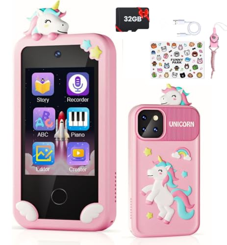ARSH Kids Phone Toy with Fun Music Camera Interactive Learning Games Smartphone Lights & Sounds Educational Pretend Play Toy Birthday Gift for 3 4 5 6 7 years (Candy)