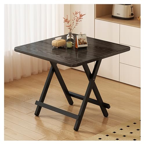 Mesa de comedor cuadrada portátil plegable de madera, mesa de camping versátil con accesorios gruesos, tamaños: 60/70/80/90/100 cm, ideal para uso en interiores y exteriores