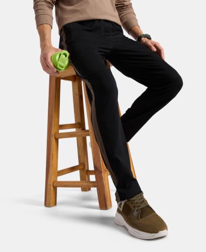 Image of Jockey AM75 Men Super Combed Cotton Rich Slim Fit Trackpant with Zipper Media Pocket