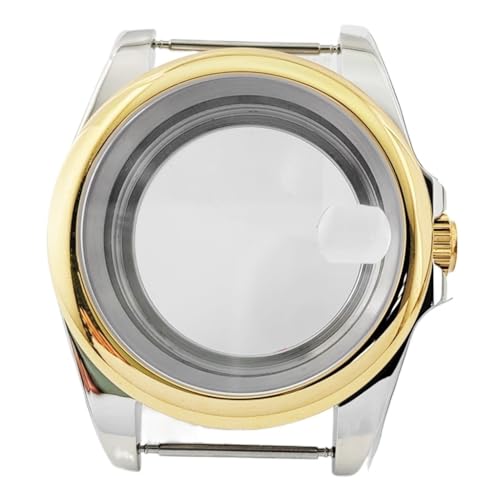 1個 40mm シルバーゴールド腕時計ケース ステンレススチールガラス NH35 NH36 ETA2824 PT5000 ST2130 自動巻きムーブメントパーツ用(Silver-Gold 5,ETA2824 -PT-ST)