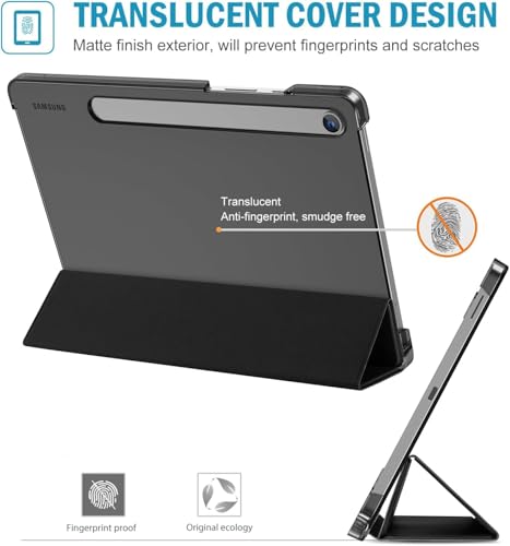Image of TechTrendz Smart Flip Case for Samsung Galaxy Tab S10 Lite /S10 FE /S9 FE 10.9 Inch with S Pen Holder,Slim Trifold Stand Folio Hard Back Protective Cover for Galaxy Tab S10 Lite /S10 FE /S9 FE (Black)