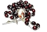 Italian Rosary with Pope Leo XIV Apostolic Blessing – Large Beads Catholic Necklace for Car Mirror, First Communion, Religious Keepsake Gift