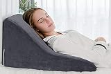 AngQi Bed Wedge Pillow - Sleeping Pillow with Removable Velvet Cover - Supportive Foam Incline Cushi