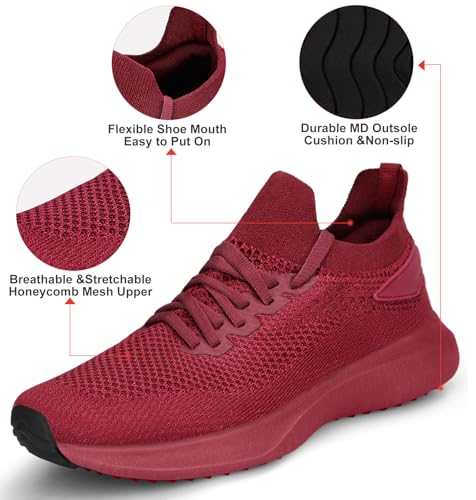 Image of Abboos Women's Walking Shoes - Lightweight Breathable Tennis Sneakers for All-Day Standing & Gym Workouts, Non-Slip Athletic Shoes for Travel and Jogging