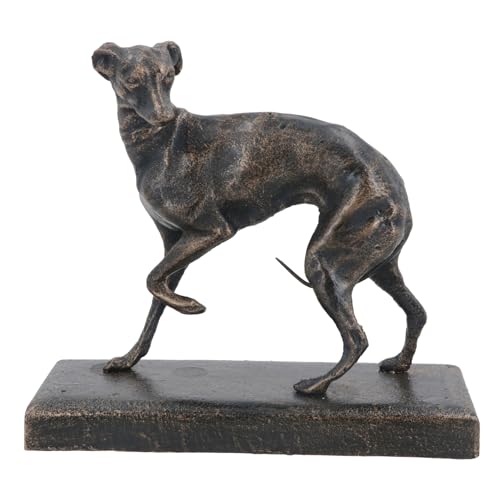 Estatua de Perro Galgo Hierro Fundido Dorado