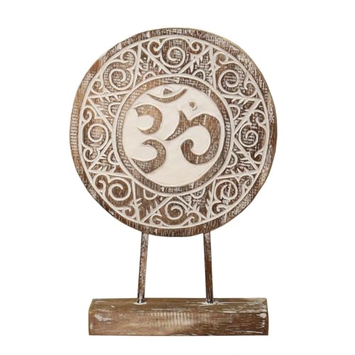 Oriental Galerie Skulptur Om Symbol,Aum' Zeichen Relief Matra...