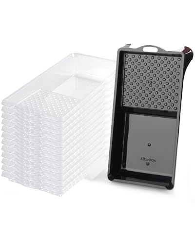 Voomey 4 Inch Paint Tray Set - Paint Tray with 12 Pcs Paint Pan Liners