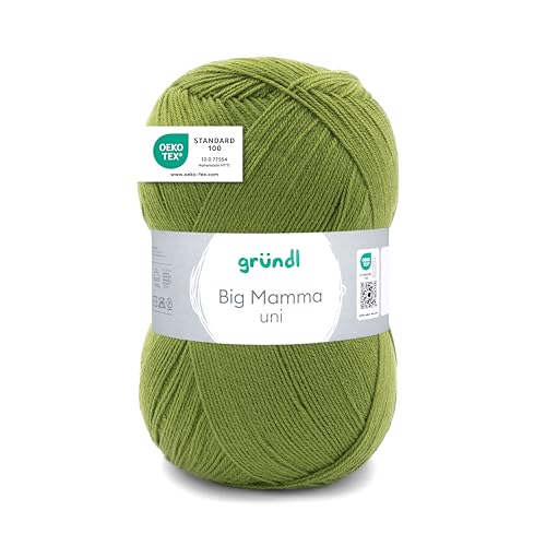 Gründl Big Mamma uni (hilo para calcetar y ganchillo con carácter de lana de 100% poliacrílico, 400 g / 1040 m, tamaño de aguja: 3,5-4,5, 1 × 400 g)