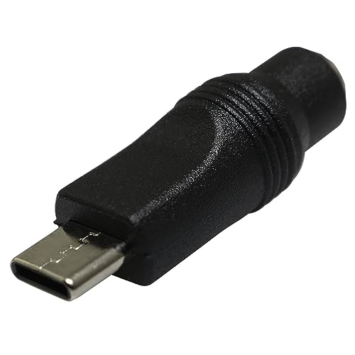 Adaptador USB a DC de 5 piezas, USB tipo C macho a DC 5.5x2.1mm hembra miniatura 5