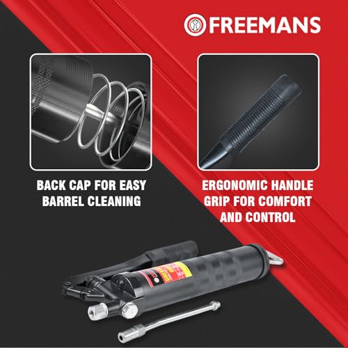 Image of FREEMANS GGH15 Heavy Duty Lever Type Grease Gun with 5 /8 inch Piston | 2gm /Stroke | V-Type Pulling Rod | 4000PSI, Use For Automotive, Industrial, Agriculture, Construction etc.