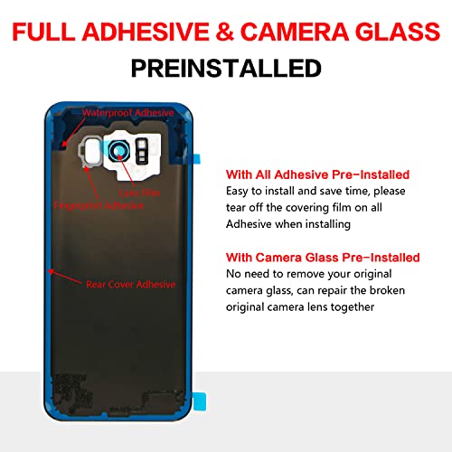 Uoofide G-A-S8+-MIDNIGHT BLACK Compatible For Samsung Galaxy S8+ Back Cover Glass Replacement 6.2-Inches Sm-G955 All Carriers thumb #3