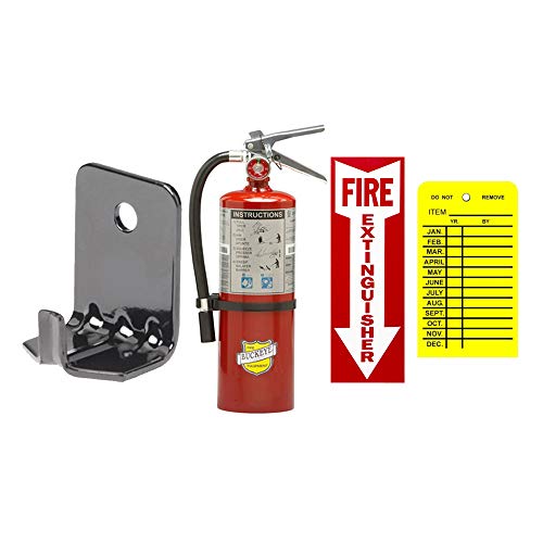 Home Fire Extinguisher ABC Refillable, Multipurpose, Buckeye, Standard Home Fire Extinguisher with Wall Mount, Sign and Inspection Tag