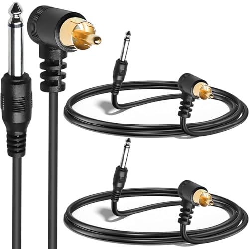 HAAMNING7 3 Stück Tattoo-Clip-Kabel Netzkabel für rotierende Tattoo-Maschinen 6,5 mm auf 90-Grad-RCA-Stecker, für rotierende Tattoo-Maschinen (1,8 m)