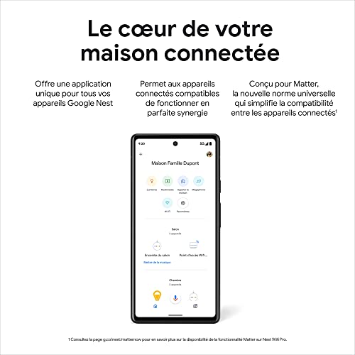 Google Nest Wifi Pro Tri bande 2 4 GHz / 5 GHz / 6 GHz Wi Fi 6E 802.11ax 2 2x2 Neuf - vue 10
