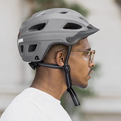 Image of Retrospec Lennon Adult Bike Helmet with LED Safety Light Adjustable Dial & Removable Visor - Adjustable Bicycle Cycling Helmet for Men & Women