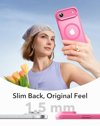 Image of ESR for iPhone Air Case, Camera Control Cover, Compatible with MagSafe, Shockproof Military-Grade Protection, Magnetic Phone Case for iPhone Air, Classic Hybrid Case, Frosted Pink