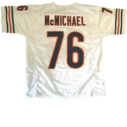 Steve McMichael White Jersey Stitched Custom Football New No Brand/Logos (US, Alpha, XX-Large, Regular, Regular, White)