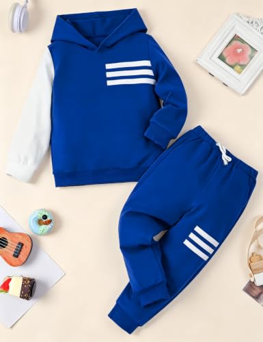 Image of Toddler Boy Clothes Long Sleeve Hoodie Sweatsuits Tops and Pants 2Pcs Boys Fall Winter Outfits Set