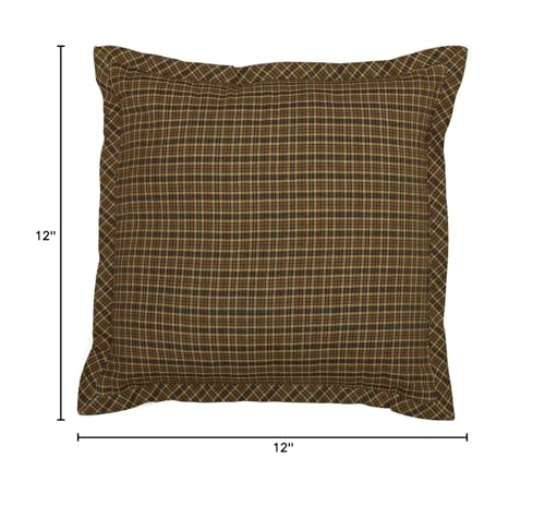 Vhc Brands 56790 Tea Cabin Rustic 12 Inchx12 Inch Patchwork Pillow Green Thanksgiving Cotton Square Bedroom Decor thumb #6