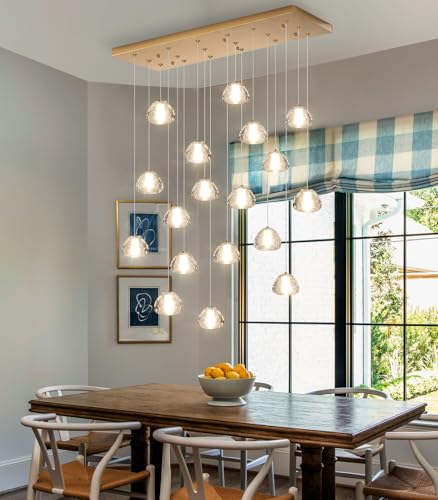 Image of Crystal Chandeliers for Living Room Dining Room Light LED Pendant Lights Fixtures Lighting Chandelier for Foyer Entrance Gold