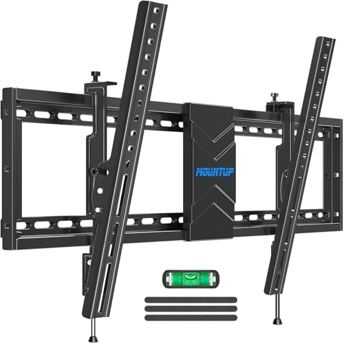 MOUNTUP TV Wall Mount Tilting for Most 37-84 Inch TVs, TV Mount with Level Adjustment Low Profile Space Saving Tilt Wall Mount TVs Bracket, Fits 16', 18', 24' Studs,Max VESA 600x400mm