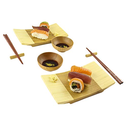 Zoie + Chloe 100% Natural Bamboo Sushi Gift Set for Two