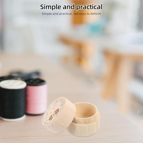 Image of Round Wooden Storage Box for Stitch Markers, Jewelry Making Supplies, Beads Organizer, Craft & Sewing Supplies, Portable Organizer for Home and Travel