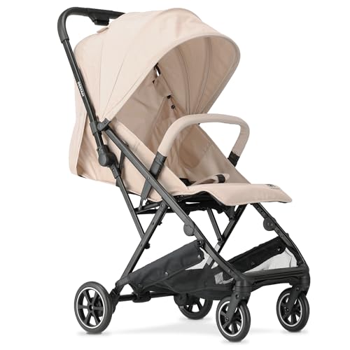 Deryan Easy Reisebuggy - Reise Buggy für Kinder ab Geburt bis 22 kg, mit 3 Liegepositionen, Leicht 6,5 kg & Kompakt, Klein Zusammenklappbar, UPF 50+, Schultergurt, Korb bis 3 kg (Taupe)