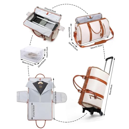 Foldable Travel Bag 2.0, Trendfetchus Foldable Travel Bag with Wheels, 45L Waterproof Large Capacity Pu Leather Travel Bags (Pink)2